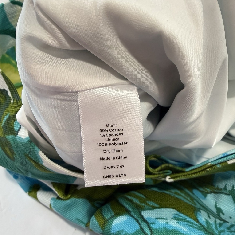 Talbots Retro Tropical Floral Textured Cotton Sleeveless Sheath Dress Size 10 - Picture 11 of 11
